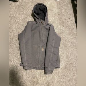 Carhartt heavy carpenter coat mens small grey